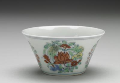 图片[2]-Porcelain cup with medallions of Four-seasons flower and fruit in doucai painted enamels, Chenghua reign (1465-1487), Ming dynasty-China Archive